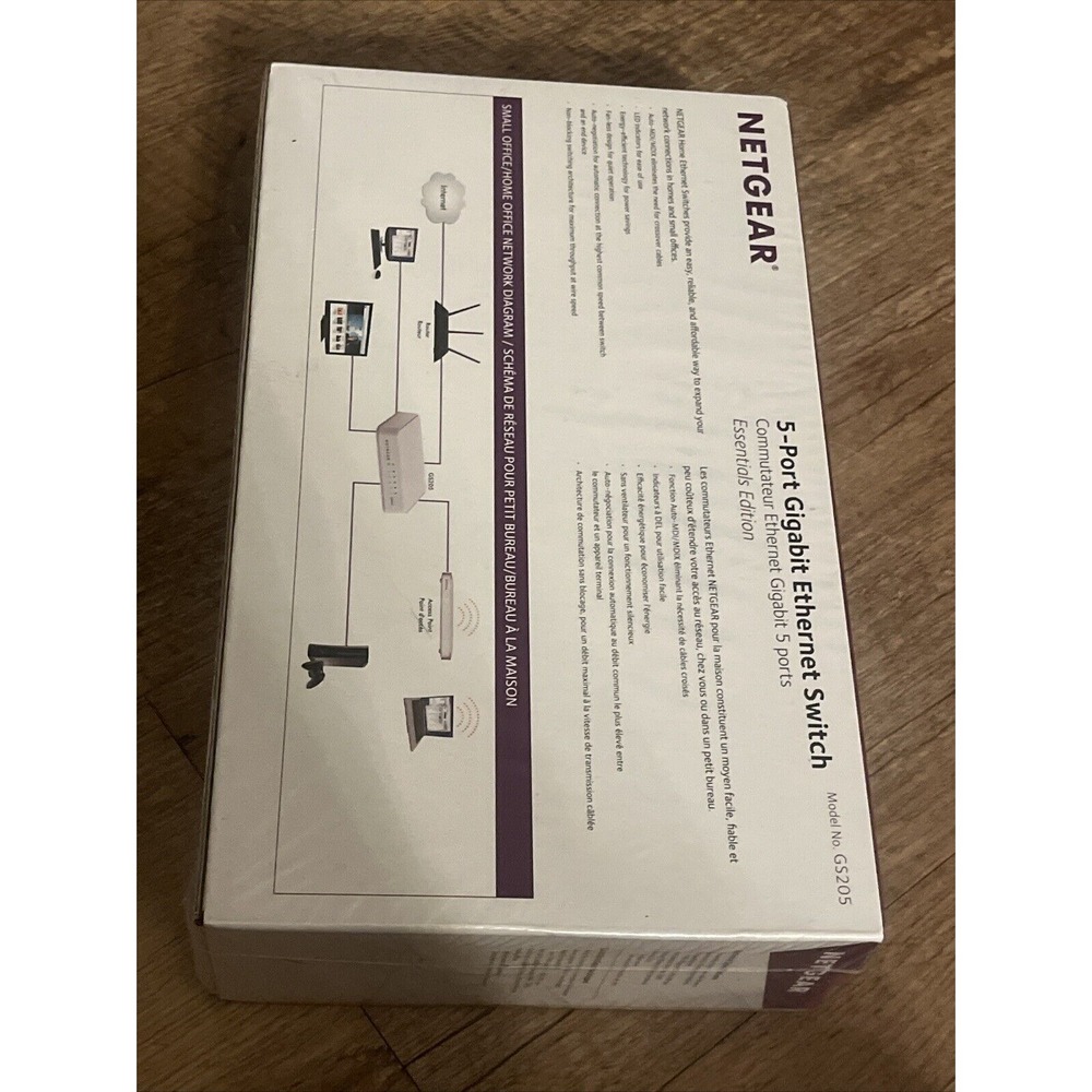 NETGEAR (GS205100PAS) 5 Port Gigabit Ethernet Switch - New/ Sealed - Picture 2 of 2